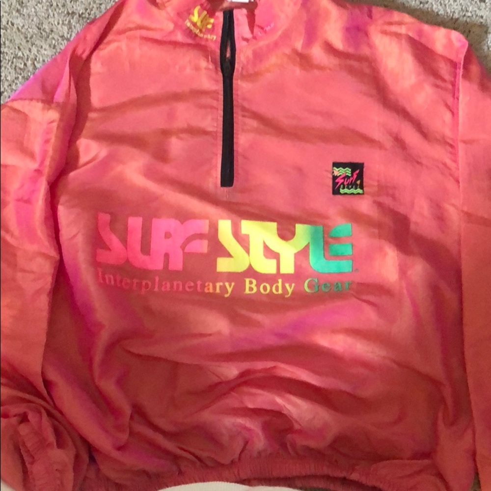 Vintage Surf Style Pink Windbreaker